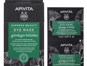 Apivita Express Beauty Μάσκα Ματιών Για Μαύρους Κύκλους Και Σακούλες Με Γκίνγκο 2x2ml