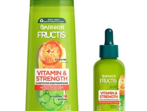 Garnier Fructis Πακέτο Προσφοράς Vitamin & Strength Shampoo 400ml & Hair Serum 125ml