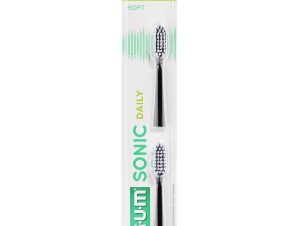 Gum Sonic Daily 4110 Soft Toothbrush Refills Heads Ανταλλακτικές Κεφαλές 2 Τεμάχια – Μαύρο